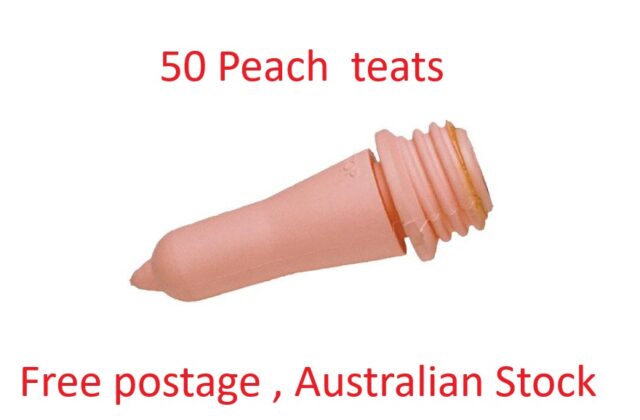 50 Peach teats for calf feeders